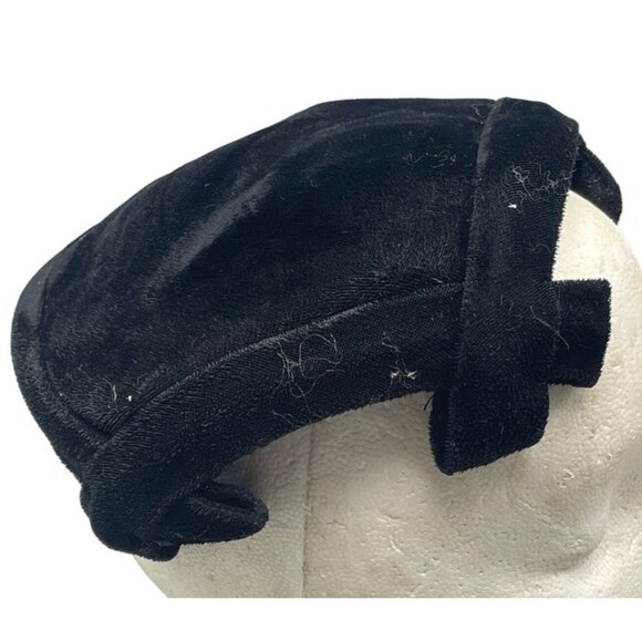 Vintage Hat Velvet cap hat Black retro 50’s-60’s Victorian Derby’s black READ - Picture 1 of 7